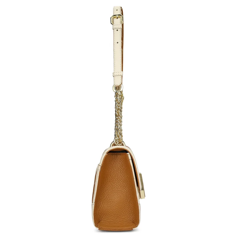 Da Milano Caramel Small Monogram Leather Shoulder Bag - Caramel for Women | Best Price UAE